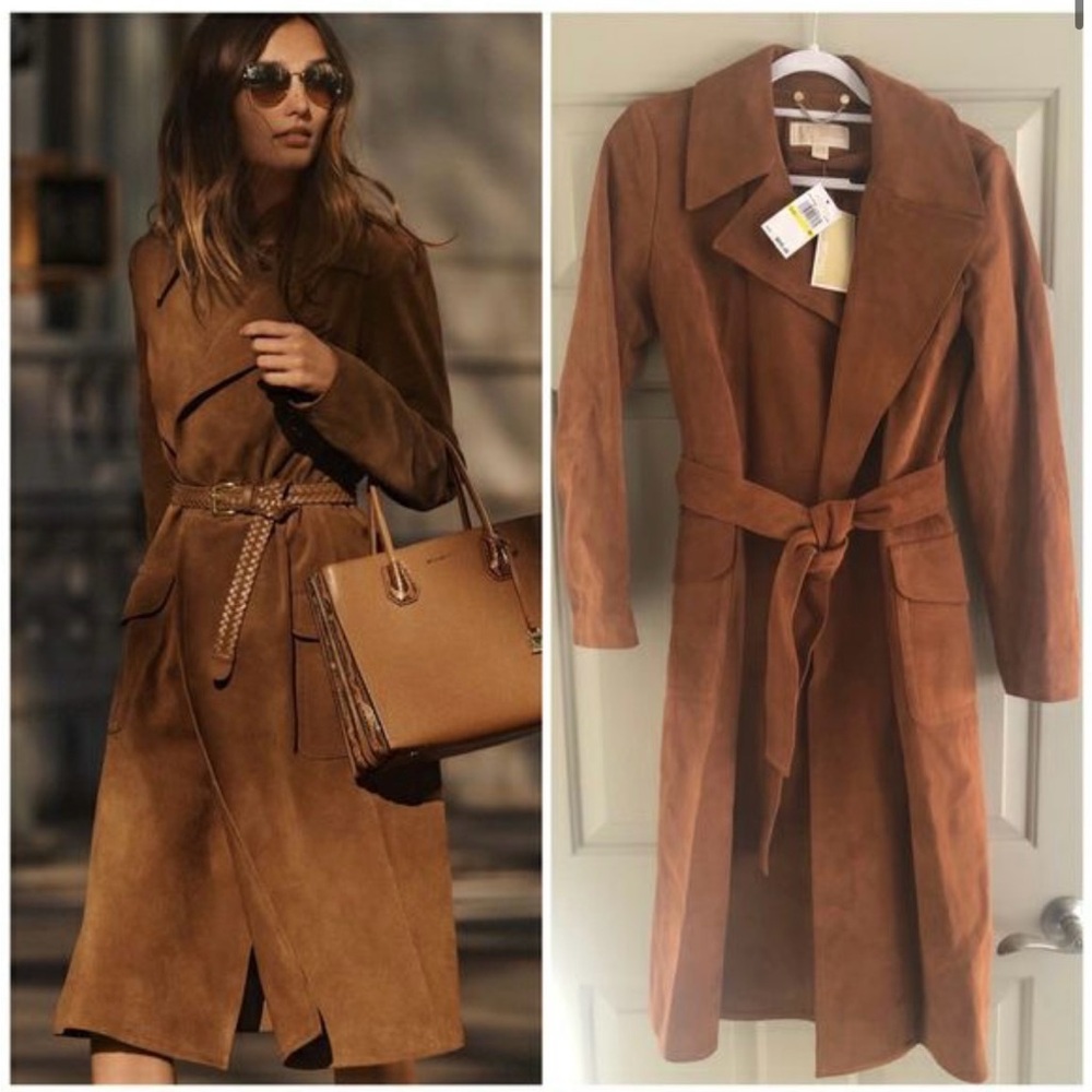 Michael Kors Genuine Suede Trench Coat